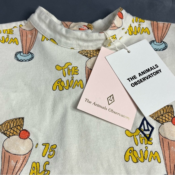 The Animals Observatory Bug Dress New Tags Size 10 Kids Button Up Play Ice Cream - Picture 2 of 11